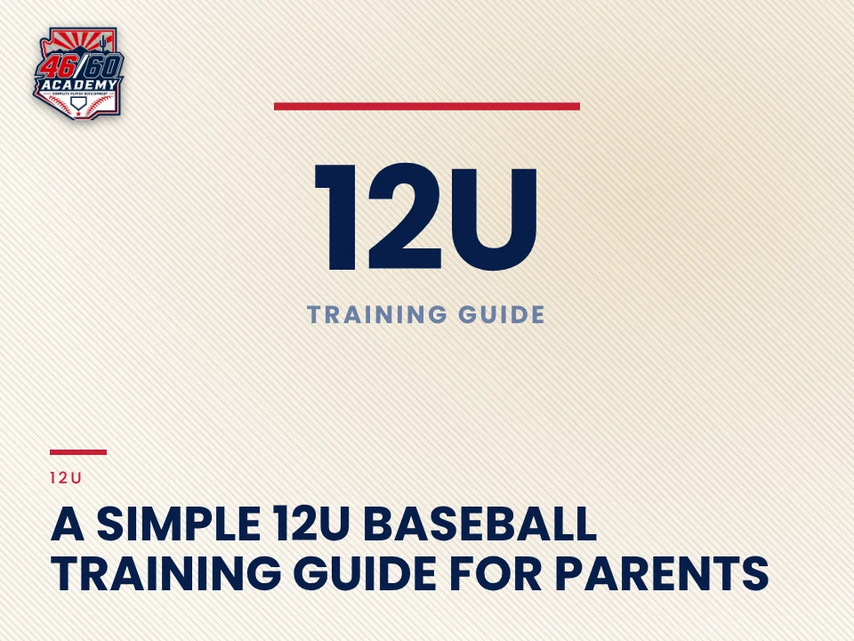 A simple 12U baseball training guide for parents: Backspin Jr. teaching graphic from 46/60 Academy