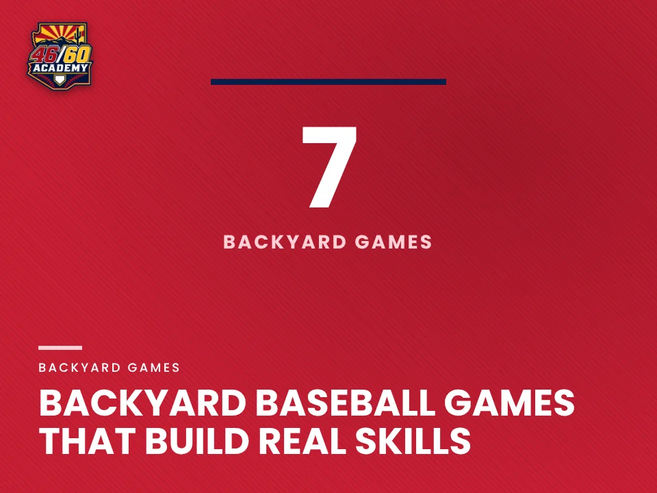 Backyard baseball games that build real skills: Backspin Jr. teaching graphic from 46/60 Academy