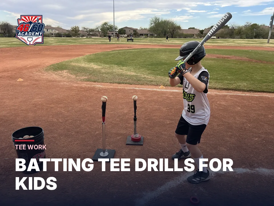 Young hitter loading at the tee during a 46/60 session
