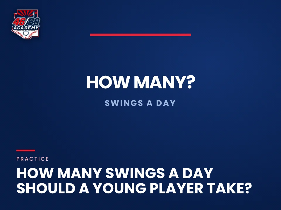 How many swings a day should a young player take?: Backspin Jr. teaching graphic from 46/60 Academy