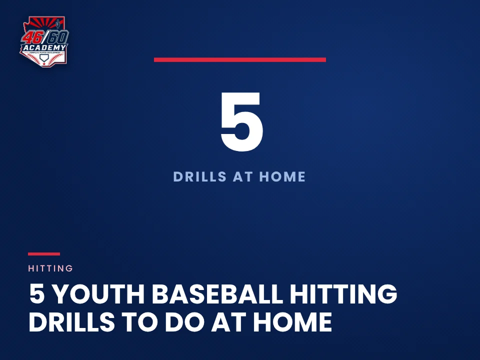 5 youth baseball hitting drills to do at home: Backspin Jr. teaching graphic from 46/60 Academy