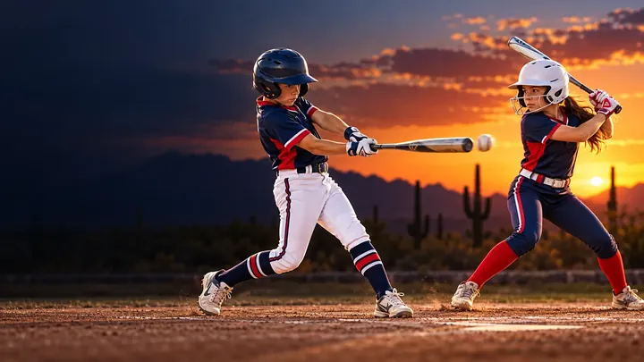 Young baseball and softball players
