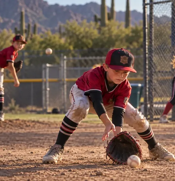 Young baseball and softball players
